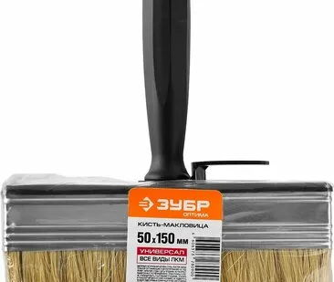 фото Кисть-макловица 5 х 15 см, светлая натуральная щетина, пластмассовый корпус, все виды ЛКМ, ЗУБР