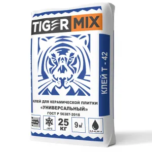 фото Клей плиточный «УНИВЕРСАЛЬНЫЙ» Т-42, 25кг ТigerMix