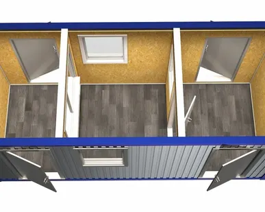 фото Бытовка с двумя проходными и помещением для охраника модель: БТ-09