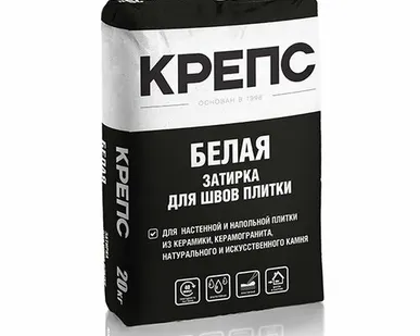 фото Затирка КРЕПС белая,20кг/56 меш.(НЕКОНИЦИЯ)