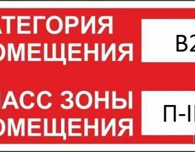 фото Знак F26 Категория помещения/класс зоны помещения 150х300мм