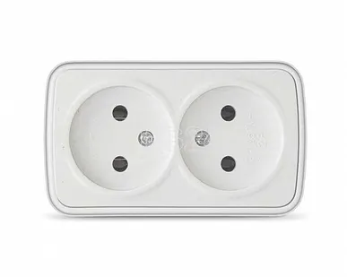 фото О/У Розетка 2-ая Белый Электра Союз