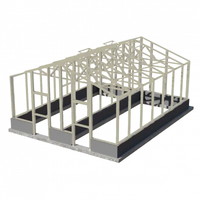 Фото №0 Теплица английская СУПЕР ЧЕЛСИ / Оранжерея 5,7х7,15 м, 2 отделения/ цвет Слоновая кость (RAL 1015)