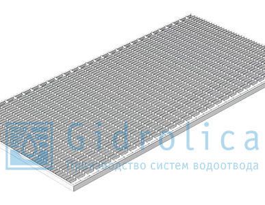 фото Решетка Gidrolica Step Pro 490х990мм - стальная ячеистая оцинкованная 302