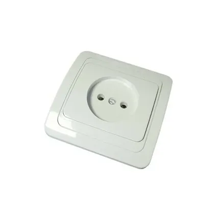 Фото №0 Розетка 1-м СП Мира б/з керам. бел/бел.