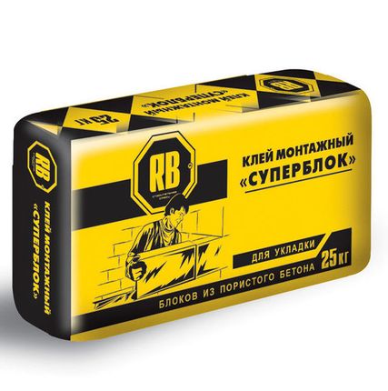 Фото №0 Клей монтажный RB Суперблок 25кг (1/50)