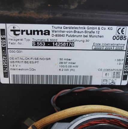 Фото №2 Газовый отопитель TRUMA Trumatic S 5002