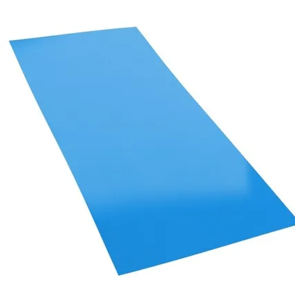 Фото №0 Гладкий стальной лист с защитной пленкой 0,35 Синий 2 метра