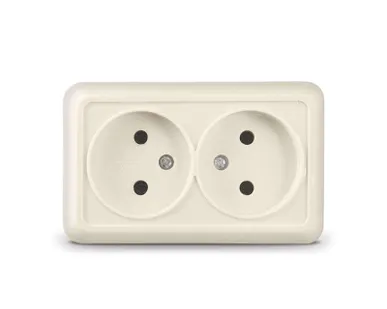 фото Розетка 2-м ОП Олимп 16А IP20 сл. кость Universal Б-О0102