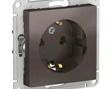 фото Механизм розетки 1-м СП AtlasDesign 16А с заземл. мокко SchE ATN000643