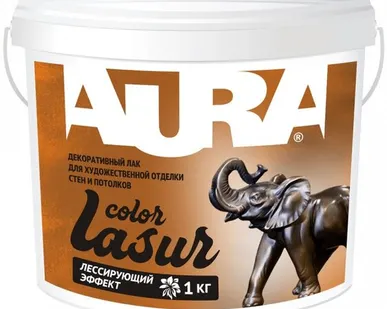 фото Лак AURA Лак для декоративной отделки AURA Lasur Color 1 кг полуматовый бесцветный