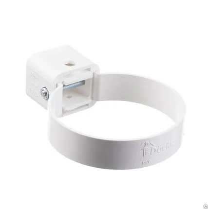 Фото №0 Хомут трубы белый пластик