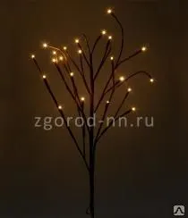 фото Ветка светодиодная (на батарейках), цвет теплый белый, длина 59 см, 24 led