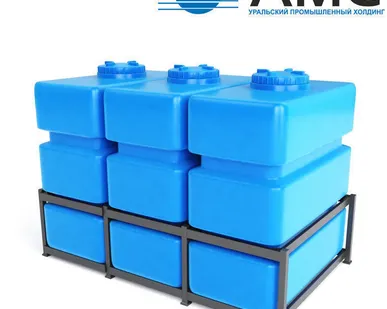 фото Блок из трёх ёмкостей, общий объем 3000 литров с крышкой