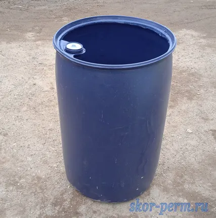 Фото №2 Бочка пластиковая 227 литров б/у вырезанный верх