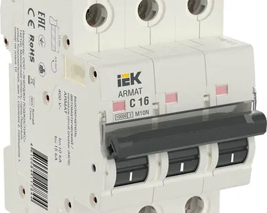 фото Выключатель автоматический 3п C 16А M10N ARMAT IEK AR-M10N-3-C016
