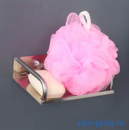 Фото №2 Мыльница настенная стальная, 15х11х4 см