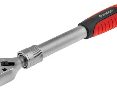 фото Трещотка для торцовых головок ЗУБР,телескопическая, Cr-V, 72 зубца,1/2" ЗУБ