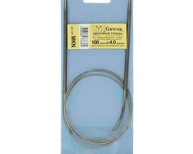 фото Спицы круговые MKN сталь (d 4.0 мм)/100 см, с металл. леской, Gamma
