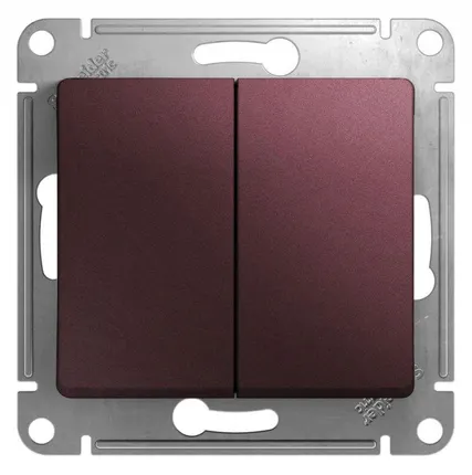 Фото №0 Механизм выключателя 2-кл. СП Glossa 10А IP20 (сх. 5) 10AX баклажан. SchE GSL001151