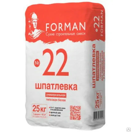 Фото №0 ФОРМАН №22 Шпатлевка гипсовая универсальная 25 кг
