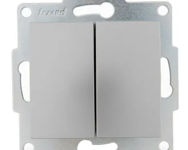 фото Механизм выключателя 2-кл. 1п СП Karina 10А IP20 мат. серебр. LEZARD 707-4388-101