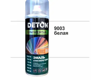 фото Эмаль аэрозольная алкидная атмосферостойкая 520мл RAL 9003 глянцевая белая DETON