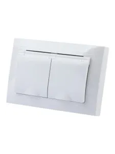 фото Розетка двойная 2П+З с защ. шт. и крышкой 16А 250В IP44 белая "Таймыр" TDM