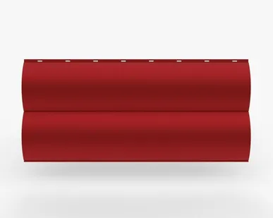 фото Сайдинг Металлический сайдинг «Бревно» Premium, 0.5 мм RAL 3020, Алый