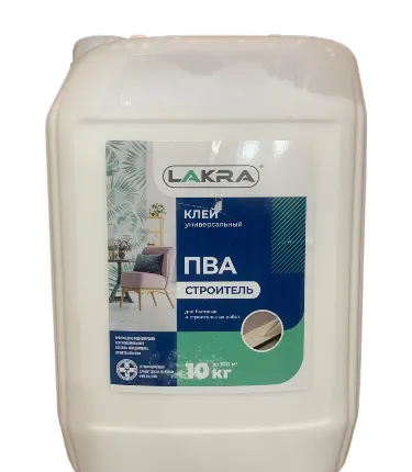 Фото №0 Клей ПВА универсальный Строитель 10 кг Л-С (Lakra) Лакра