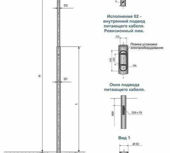 фото Опора силовая прямостоечная цилиндрическая СП-400-8,5/10,5-(**)-ц