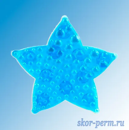 Фото №0 Коврик 56*56 на присосках &quot;Звезда&quot; голубой