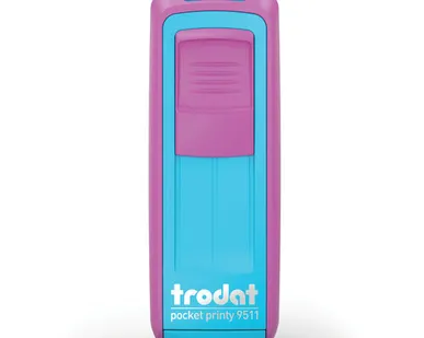фото Печати-С 9511 TRODAT POCKET PRINTY КАРМАННЫЙ ШТАМП 38х14мм (Фуксия/бирюзовый, Синий)
