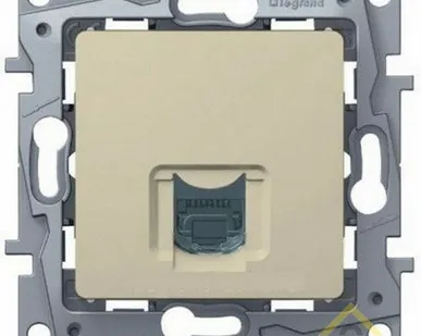 фото Механизм розетки информ. 1-м RJ45 интернет ETIKA кат.5 UTP сл. кость Leg 672341