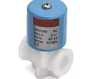 фото Клапан электромагнитный пластиковый нормально-закрытый SP61355 (AC220V, DC12V, DC24V)
