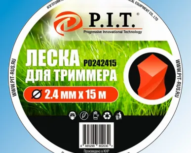 фото Леска для триммера 2,4 мм, 15 м, крученая