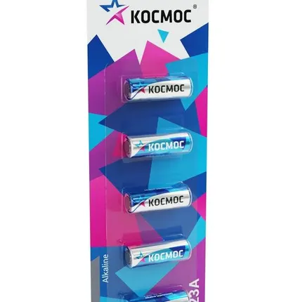 Фото №0 Элемент питания алкалиновый для пультов сигнализаций 23А (блист.5шт) Космос KOC23A5BL