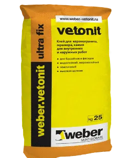 фото ВЕБЕР.ВЕТОНИТ Ультра Фикс (25кг) клей цементный для в/н работ