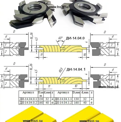 Фото №0 ДИ-14.25(27) Набор фрез для изготовления доски с профилем "Имитация бруса" в Москве