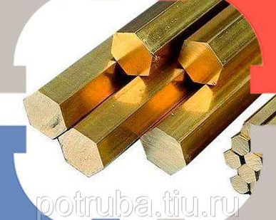 фото Латунный шестигранник 40 мм Л63П