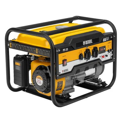 Фото №0 Генератор бензиновый PS 33, 3.3 кВт, 230 В, 15 л, ручной стартер Denzel