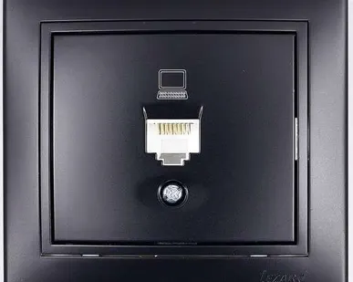 фото Розетка компьютерная 1-м СП Мира RJ45 черн. бархат LEZARD 701-4242-139