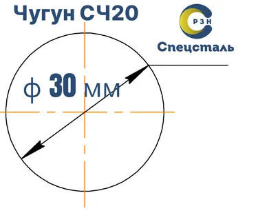 фото Круг Чугун СЧ 20, 67.1 кг (на 17.04.2025), 30 мм , дл. 1500 мм
