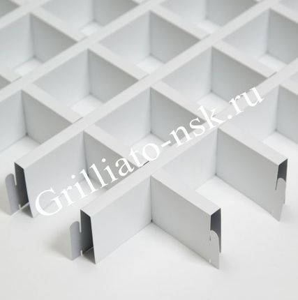 Фото №0 Потолок грильято 50x50х40 белый Грильято