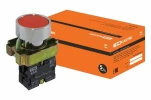 фото Кнопка BА41 без подсветки красный 1з TDM