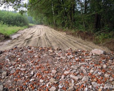 фото Отсыпка дороги щебнем