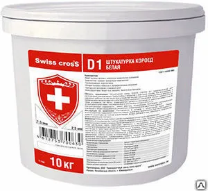 фото Штукатурка акриловая короед белая 25кг SWISS CROSS D1