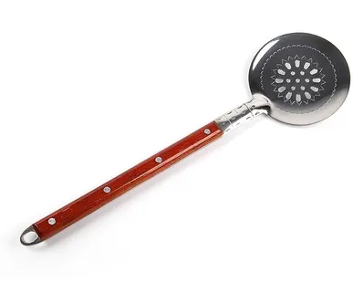 фото Шумовка для казана малая 3,5-8 л, с деревянной ручкой 40 см (GM)