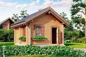 фото Дом из оцилиндрованного бревна 6х6 м, высота 2,5 м, диаметр бревна 200.