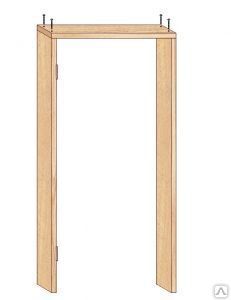фото КОРОБ MAX DOORS ЛИСТВЕННИЦА КРЕМОВАЯ/ОРЕХ ТЕМНЫЙ